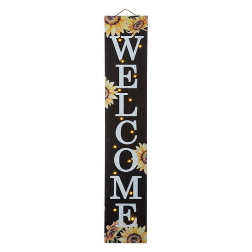 42"H Fall Lighted Wooden "WELCOME" Porch Board Sign
