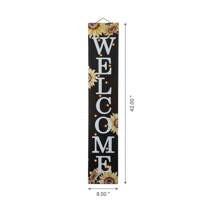 42"H Fall Lighted Wooden "WELCOME" Porch Board Sign