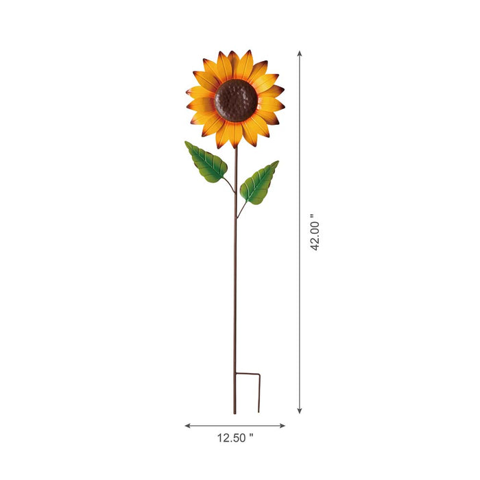 42"H Fall Metal Sunflower Yard Stake