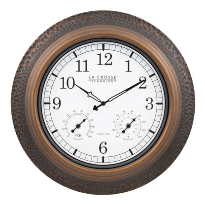 433-3256A 21" Indoor/Outdoor Atomic Metal Wall Clock
