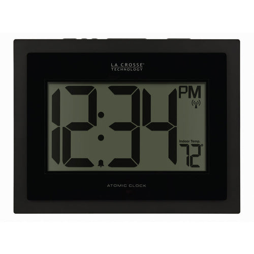 513-54087 Atomic Digital Wall Clock with Indoor Temp and Time Advance