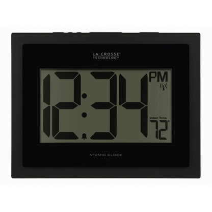 513-54087 Atomic Digital Wall Clock with Indoor Temp and Time Advance