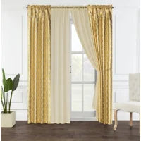 6-PC FOIL PRINTED FAUX SILK WINDOW CURTAIN