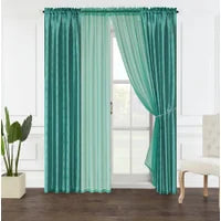 6-PC FOIL PRINTED FAUX SILK WINDOW CURTAIN