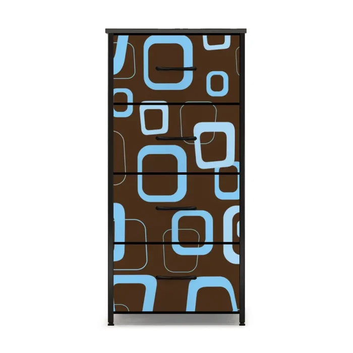 60s Atomic Retro Dresser: Brown Blue Midcentury Modern Storage Cabinet - One Size - retro dresser