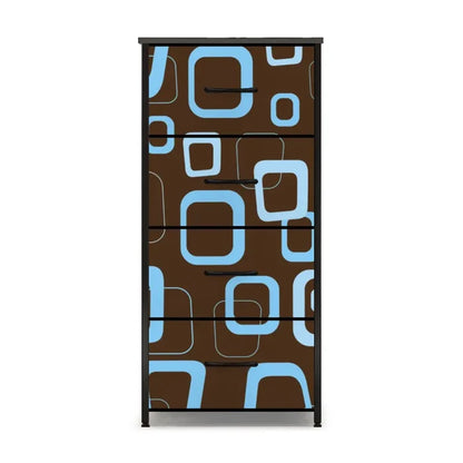 60s Atomic Retro Dresser: Brown Blue Midcentury Modern Storage Cabinet - One Size - retro dresser