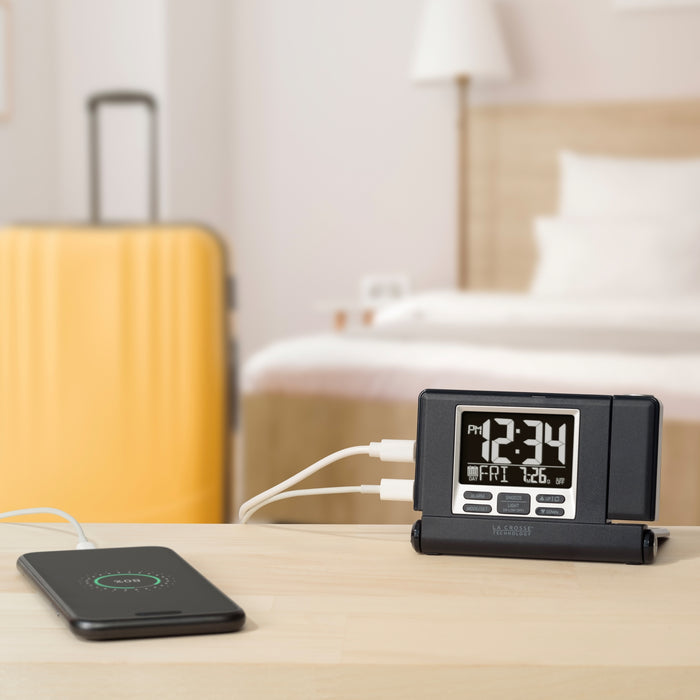 616A-56647V2 Travel Projection Alarm w/ USB Charging