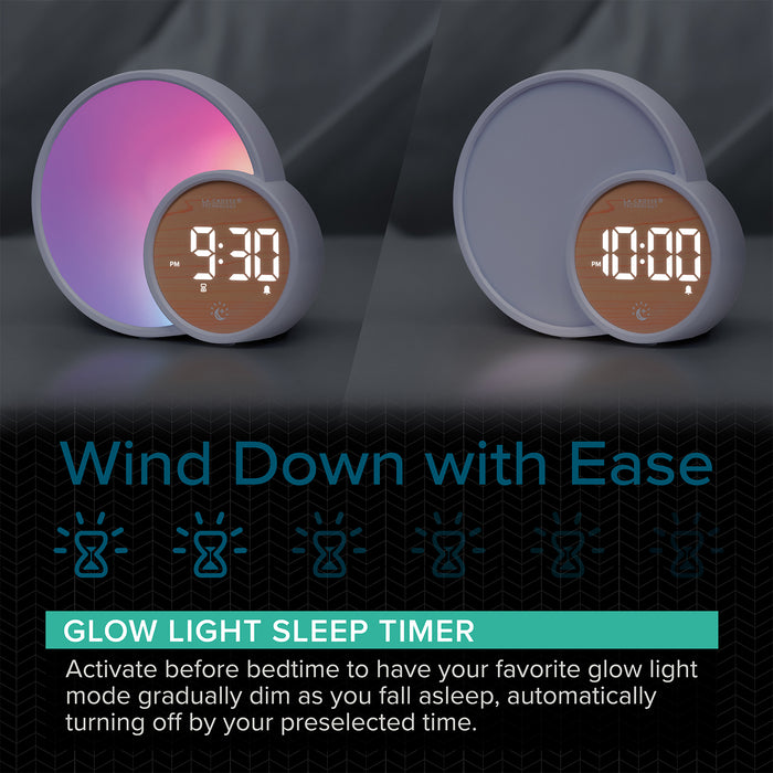 617-1412 L'Eclipse Light Assist Digital Alarm Clock with Glow Light