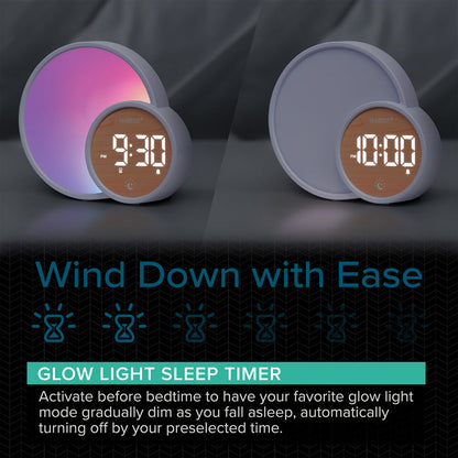 617-1412 L'Eclipse Light Assist Digital Alarm Clock with Glow Light