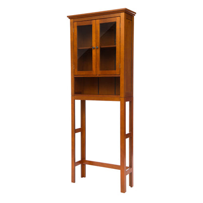 68.25"H Wooden Bathroom Free Standing Storage Cabinet Spacesaver