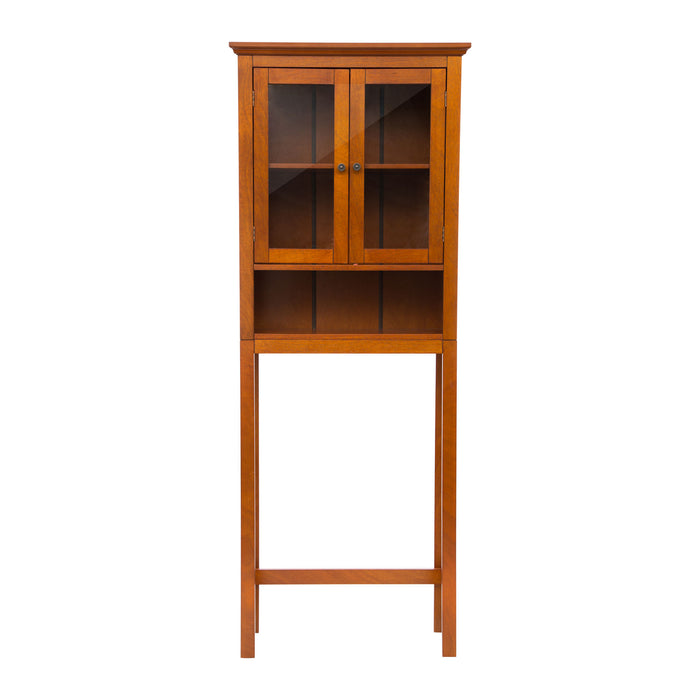 68.25"H Wooden Bathroom Free Standing Storage Cabinet Spacesaver