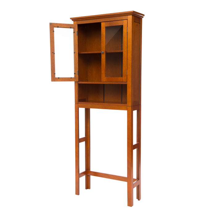 68.25"H Wooden Bathroom Free Standing Storage Cabinet Spacesaver