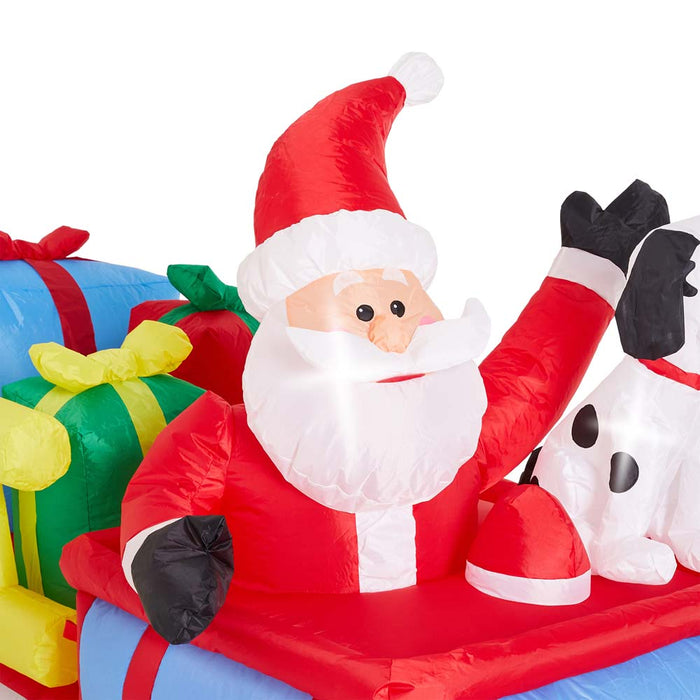 7 ft Lighted Inflatable Santa in Truck  Décor