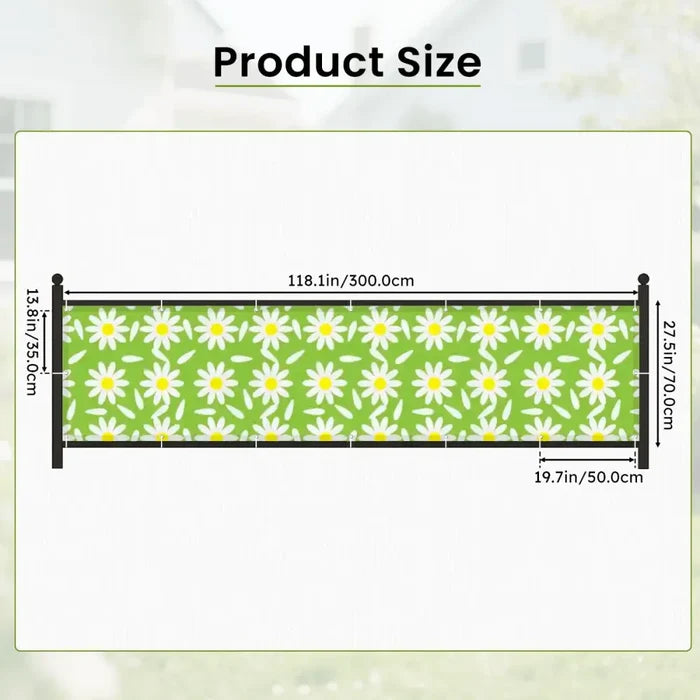 70s Daisies Fence Cover – Retro Waterproof Garden Privacy Screen - Retro Privacy Screen
