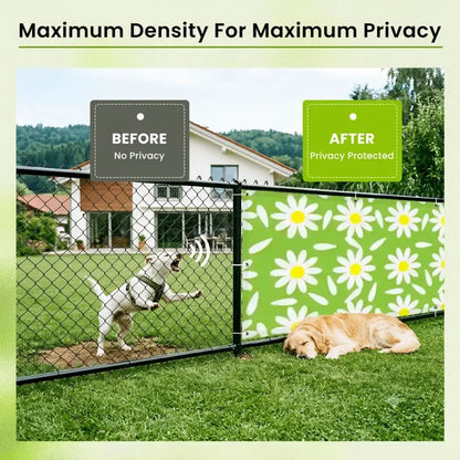 70s Daisies Fence Cover – Retro Waterproof Garden Privacy Screen - Retro Privacy Screen