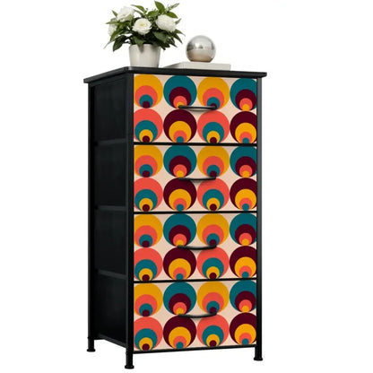 70s Midcentury Retro Dresser: Modern Steel Frame Fabric Storage - One Size - retro dresser