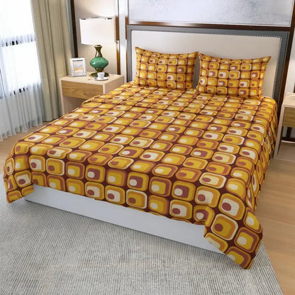 70s Orange Brown Retro Bedding in 4 Sizes – Midcentury Quilt Cover Set - retro bedding