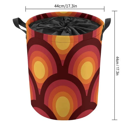 70s Retro Collapsible Laundry Hamper – Midcentury Storage Basket - retro laundry
