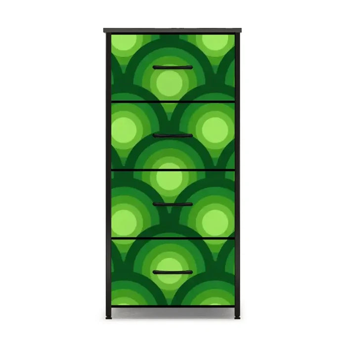 70s Retro Green Peacock Eye Dresser: Midcentury Modern 4-Drawer Cabinet - One Size - retro dresser