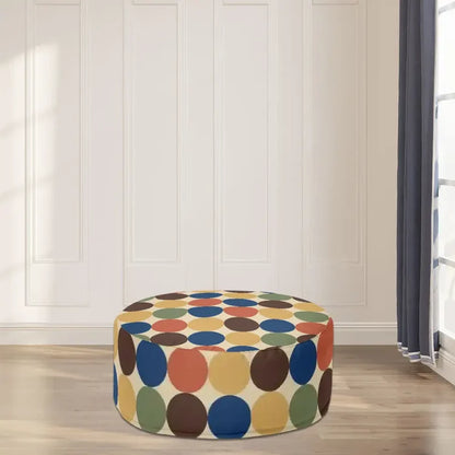 70s Retro Polka Dots Lounge Seat – Midcentury Modern Inflatable Ottoman - pouf