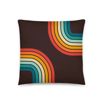 70s Retro Rainbow Pattern Throw Pillow 3 sizes - Midcentury Modern Accent - retro pillow