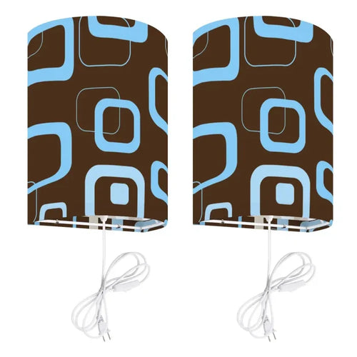70s Retro Wall Sconces Set – Smart LED Blue Brown Geometric - US Plug - retro wall sconces