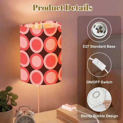 70s Retro Wall Sconces Set – Smart LED Pink Brown Geometric Circles - retro wall sconces