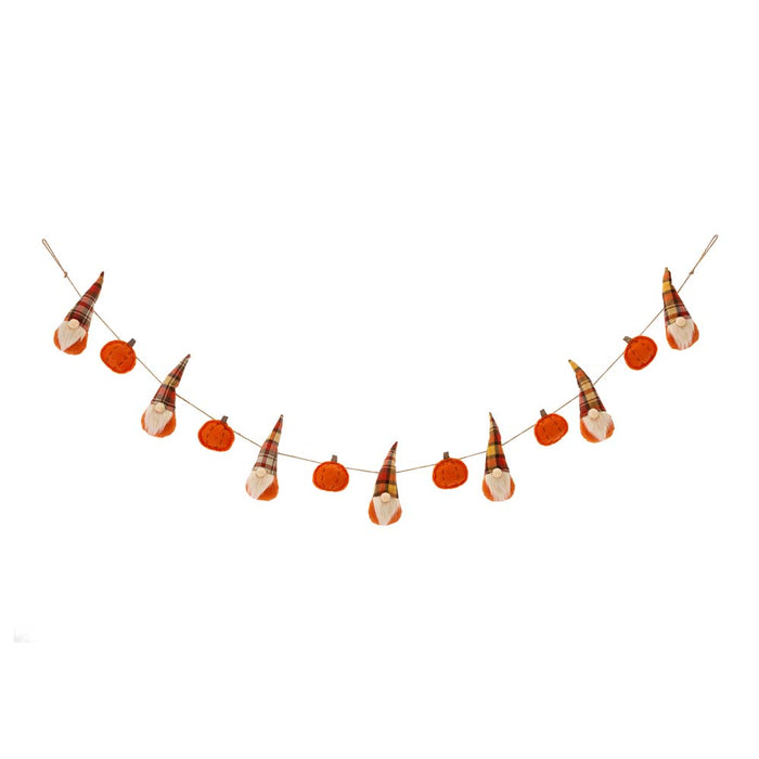 72"L Fall Fabric Gnomes Garland