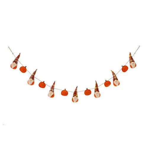 72"L Fall Fabric Gnomes Garland