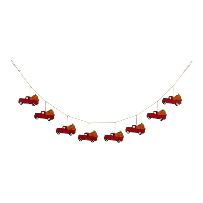 72"L Fall Metal Trucks Garland