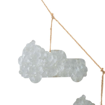 72"L Fall Metal Trucks Garland