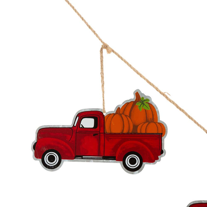 72"L Fall Metal Trucks Garland
