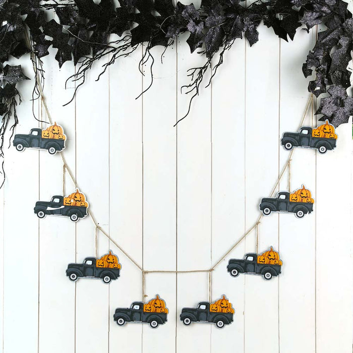 72"L Halloween Metal Trucks Garland