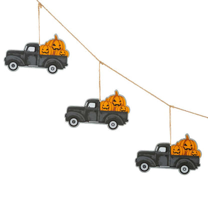 72"L Halloween Metal Trucks Garland