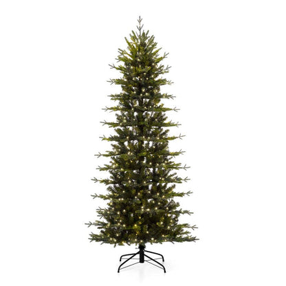7.5ft Pre-Lit Green Pencil Pine Artificial Christmas Tree with 450 Warm White Lights