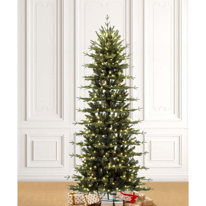 7.5ft Pre-Lit Green Pencil Pine Artificial Christmas Tree with 450 Warm White Lights