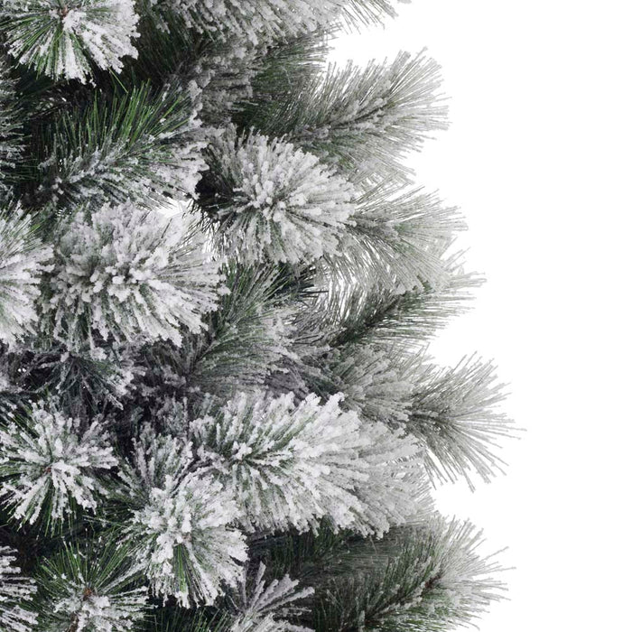 7.5ft Pre-Lit Snow Flocked Pencil Pine Artificial Christmas Tree with 350 Warm White Lights