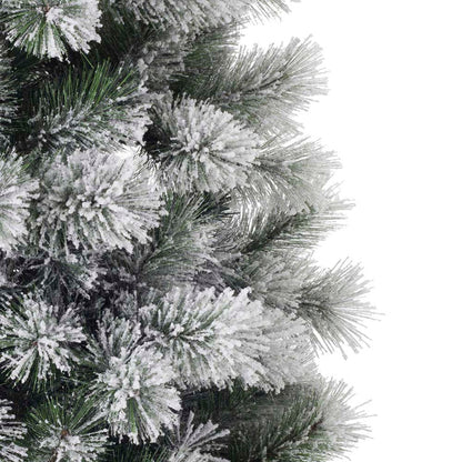 7.5ft Pre-Lit Snow Flocked Pencil Pine Artificial Christmas Tree with 350 Warm White Lights
