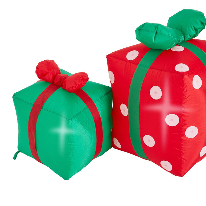 8 ft Length Lighted Inflatable Gift Boxes Décor
