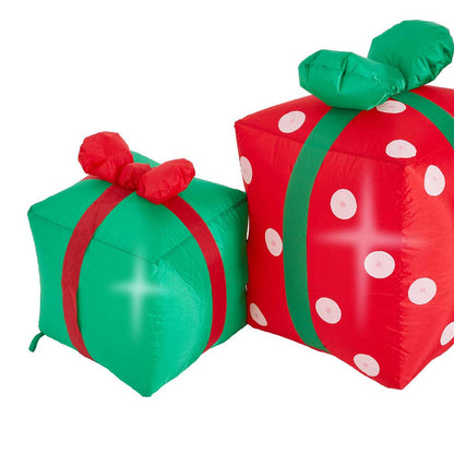 8 ft Length Lighted Inflatable Gift Boxes Décor