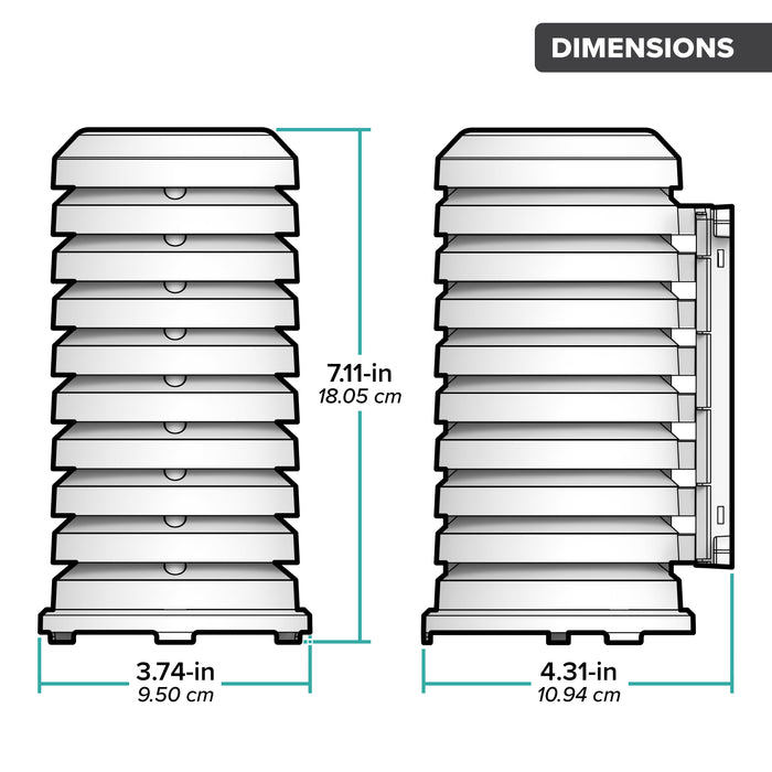 Drawing of the Weather Sensor Shield 925-1418 with dimensions shown in inches and centimenters