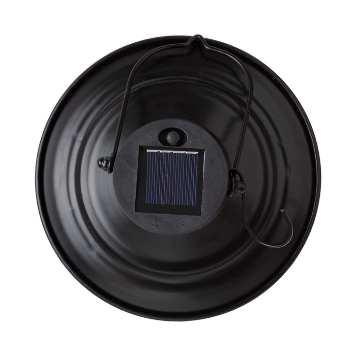 9.75"H Farmhouse Black Metal Wire Solar Powered Outdoor Hanging Lantern