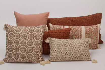 Anjali Dots Cinnamon/Brown Petit Lumbar Pillow Cover