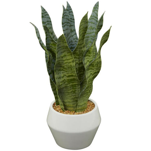 ARTIFICIAL PLANT W/ CER POT 9"W, 15"H
