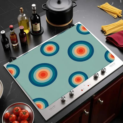Atomic Retro Stove Cover Mat – Glass Top Cooktop Protector - retro kitchen