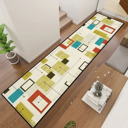 Atomic Style Midcentury Runner Rug – Retro 50s 60s Vintage Pattern - retro runner