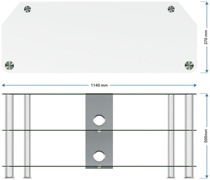 AVF Clear Glass Up to 55 Inch TV Stand - Silver