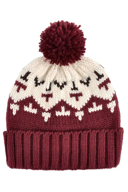 AZTEC POM POM BEANIE
