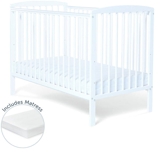 Baby Elegance Starlight Baby Cot with Mattress - White