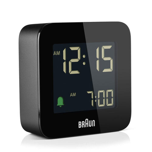 BC08 Braun digital travel alarm clock - black